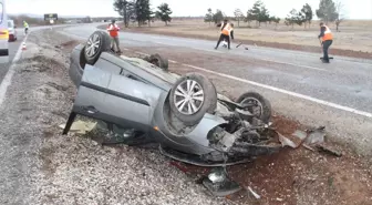 Konya'da devrilen otomobildeki 6 kişi yaralandı