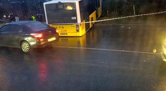 Arnavutköy'de içinde yolcuların bulunduğu İETT otobüsü ormanlık alana uçtu, faciadan dönüldü