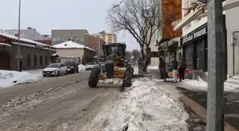 Kars'ta caddelerde biriken karlar kamyonlarla şehir dışına taşınıyor