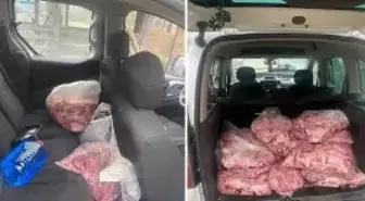 Jandarmanın durdurduğu araçtan 450 kilo bozulmuş et çıktı