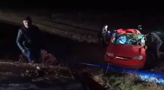 Beypazarı'nda otomobil şarampole uçtu: 3 yaralı