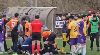 Amatör lig maçında korku dolu anlar! Saniyelerle yarıştılar