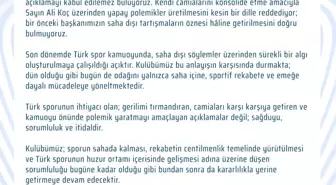 Fenerbahçe'den Galatasaray'a cevap: Ali Koç üzerinden yapay polemik üretilmesini reddediyoruz
