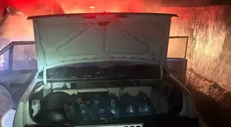 Isparta'da seyir halindeki Fiat Tofaş otomobil alev aldı