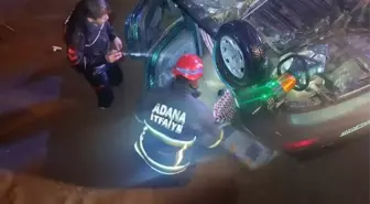 Adana'da dereye düşen otomobil sürücüsü yaralandı