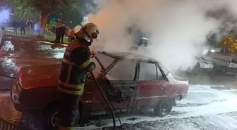 Adana'da park halindeki otomobilde çıkan yangın söndürüldü