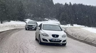 Bolu'nun yüksek kesimlerinde kar yağışı başladı