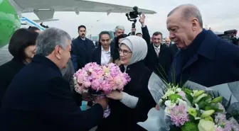 Cumhurbaşkanı Erdoğan, Özbekistan Cumhurbaşkanı Mirziyoyev'i resmi törenle karşıladı