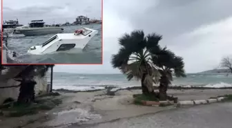 İzmir'i fırtına vurdu! Tekneler battı