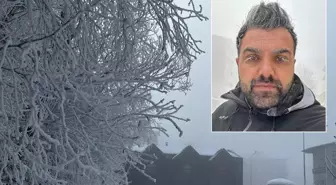 Kent buz kesti, dışarı çıkanların kaş ve kirpikleri donuyor