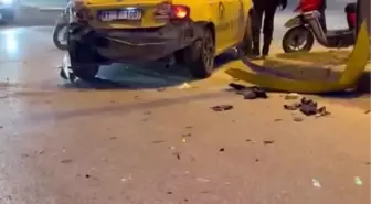 Taksiye çarpan motosikletli ağır yaralandı