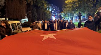 Aydın Ülkü Ocakları Türk bayrağıyla yürüyüş yaptı
