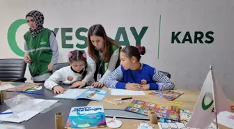 Kars'ta Yeşilaydan çocuklara yönelik 'Kış Okulu' etkinliği