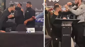 Videoyu izlemeniz lazım! Khamzat Chimaev'i karşısında gören dövüşçü süt dökmüş kedi gibi oldu