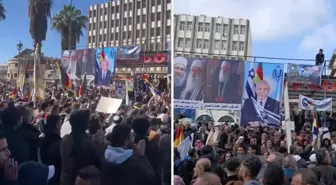 Suriye'de skandal gösteri: İsrail bayrağı ve Netanyahu fotoğraflarıyla sokağa indiler
