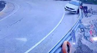 Uludağ yolunda kontrolden çıkan araç bariyerlere çarptı
