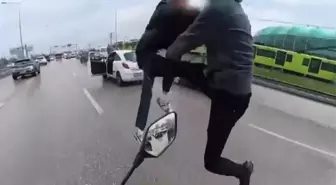 yumruk kavga eden sürücülerin ehliyetlerine el konuldu