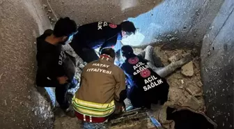 Antakya ilçesinde inşaat şantiyesindeki çukura düşen işçi yaralandı