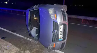 Aksaray'da otomobil devrildi: 2 yaralı