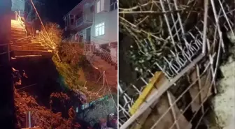 Merdiven çöktü, mahalleli sokağa döküldü