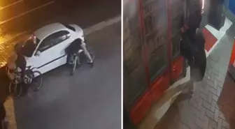 Bisikletli 3 çocuk otomobillerin lastiğini kesip, marketlerden hırsızlık yaptı