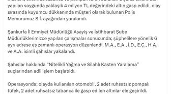 Şanlıurfa'da Kuyumcuya Yönelik Soygun Girişimi: 4 Milyon TL Değerinde Altın Gasbedildi