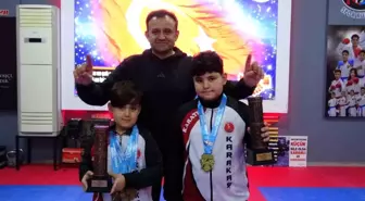 Eski boksör babanın minik sporcu çocukları karatede Türkiye zirvesine çıktı