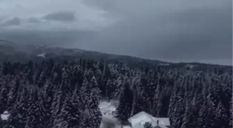 Uludağ Milli Parkı'nda kar manzarası dronla görüntülendi