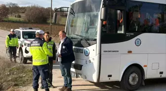 Bilecik'te sivil otobüs denetiminde 1 sürücüye işlem