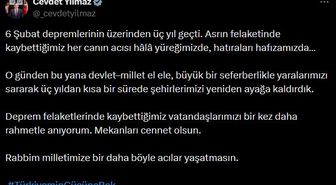 Cevdet Yılmaz, 6 Şubat depremlerinde hayatını kaybedenleri andı