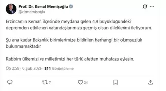 Erzincan'da 4.9 büyüklüğünde deprem