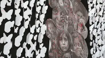 Erzurum'da öğretmenler açtıkları sergiyle savaşta ölen çocuklara dikkati çekti