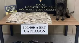 Hatay'da zeytinyağı tenekelerine gizlenmiş 100 bin uyuşturucu hap ele geçirildi