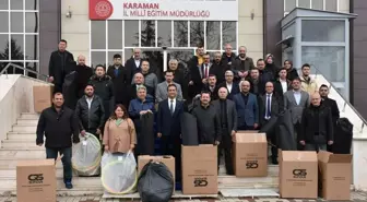 Karaman'da okullara spor malzemesi desteği