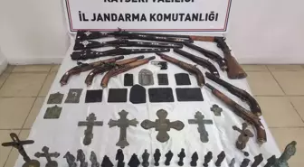 Kayseri'de tarihi obje, sikke ve silahların ele geçirildiği operasyonda 1 kişi yakalandı