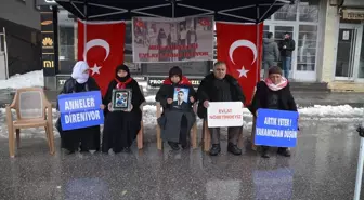 Muş'ta evlatlarına kavuşmak isteyen aileler, DEM Parti önündeki eylemlerini sürdürdü