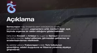 Trabzonspor'dan takım otobüsüne taşlı saldırıya açıklama