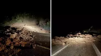 Bolu'da yağmur heyelana neden oldu, ilçe yolu ulaşıma kapandı