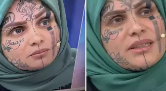 Dövmeleri, katıldığı programa damga vurdu