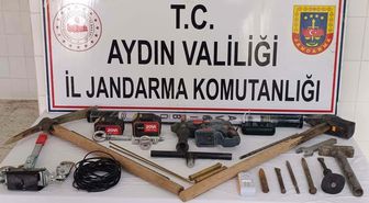 Aydın'da kaçak tarihi eser kazısı yapan 3 şüpheliye suçüstü