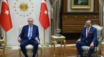 Cumhurbaşkanı Erdoğan, TOBB Başkanı Hisarcıklıoğlu'nu kabul etti
