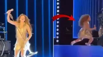 Dünyaca ünlü şarkıcıdan korkutan kaza! Dengesini kaybedip yere düştü