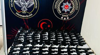 İzmir'de güvercin kümesinde 124 ruhsatsız tabanca ele geçirildi