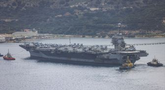 ABD'ye ait USS Gerald R. Ford uçak gemisi Girit'e geldi