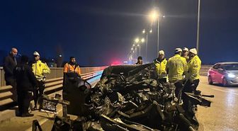 Ankara'da otomobilin tıra arkadan çarptığı kazada sürücü ağır yaralandı