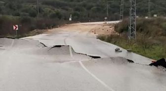 Antalya'da Adrasan'ı Belen Mahallesi'ne bağlayan yol heyelan nedeniyle trafiğe kapatıldı