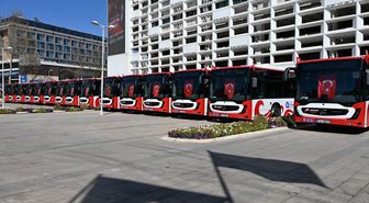 Antalya'da kent içi toplu taşıma için yeni otobüsler hizmete alındı