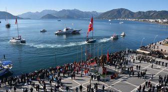 Atatürk'ün Marmaris'e gelişinin 91'inci yıl dönümü muharip uçakların geçişiyle kutlandı