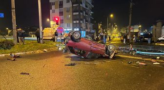 Aydın'da takla atan otomobildeki 2 kişi yaralandı