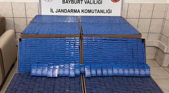 Bayburt'ta 2 bin paket doldurulmuş makaron ele geçirildi
